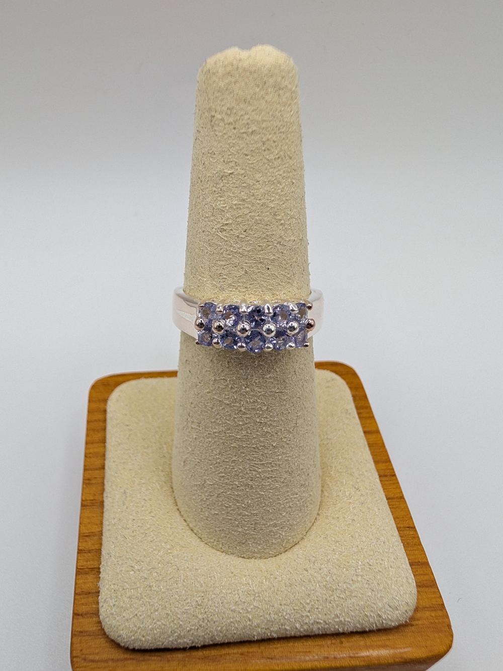 NWT 925 Sterling Silver Tanzanite Cluster Band Ring 0.80 CTW Size 7